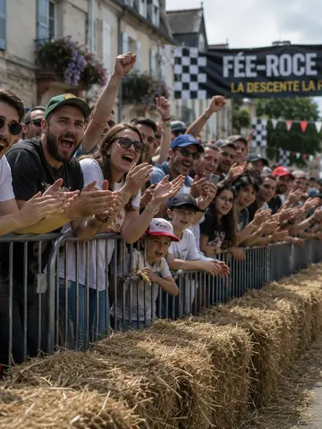 Public derrière les barrières le long du parcours